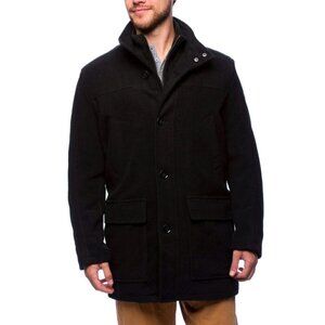 NEW Cole Haan Signature Men's Wool Blend Coat Size Small Black Car Coat